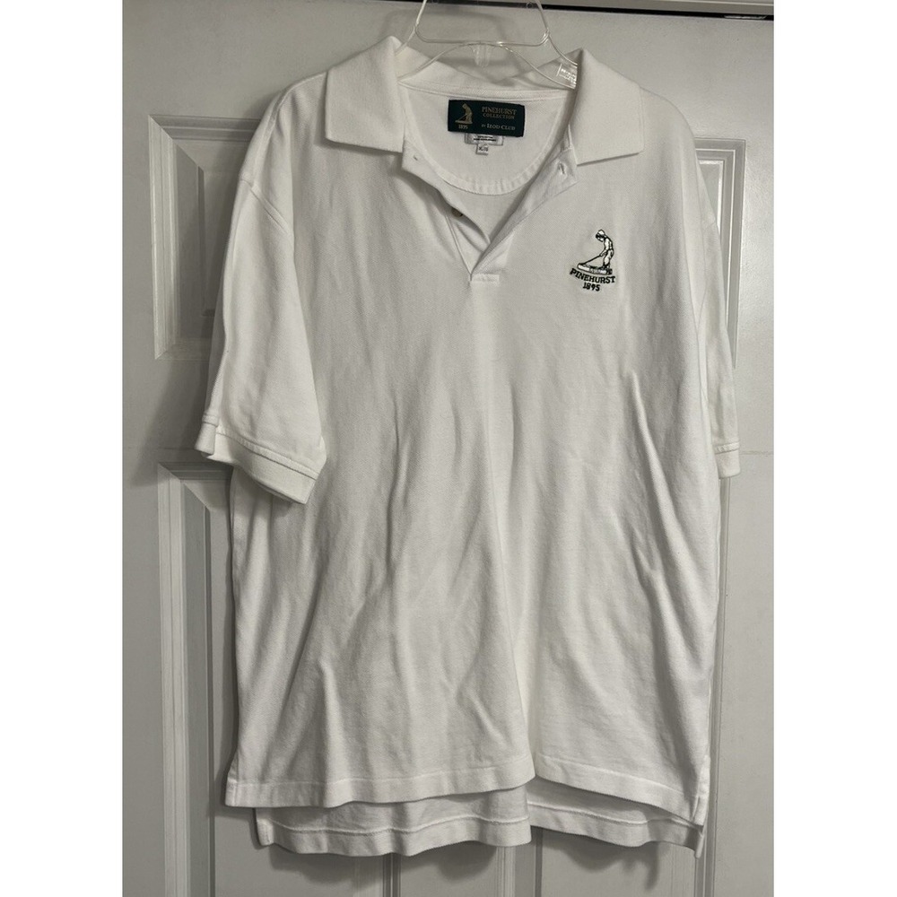 Pinehurst Collection Men's Golf Polo Sz XL White Izod Club Shirt Read Papadoc's